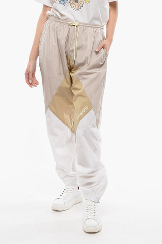 Colorblock Nylon Joggers with Ankle Zip