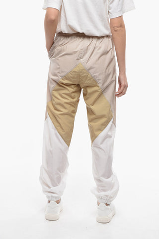 Colorblock Nylon Joggers with Ankle Zip