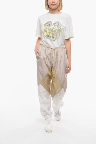Colorblock Nylon Joggers with Ankle Zip