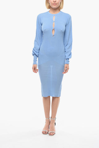 BIRGER CHRISTENSEN Solid Color FATIMA Sheath Dress with Cut Out Detail