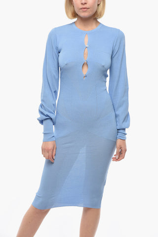 BIRGER CHRISTENSEN Solid Color FATIMA Sheath Dress with Cut Out Detail