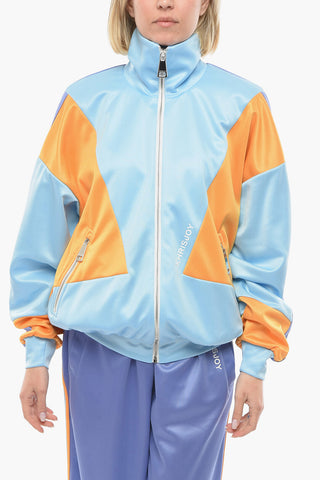 Colorblock-jersey Zip-up Sweatshirt