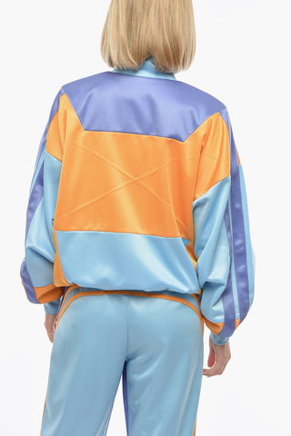 Colorblock-jersey Zip-up Sweatshirt