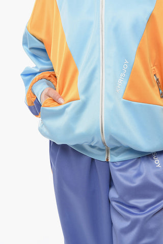 Colorblock-jersey Zip-up Sweatshirt