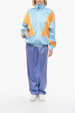 Colorblock-jersey Zip-up Sweatshirt
