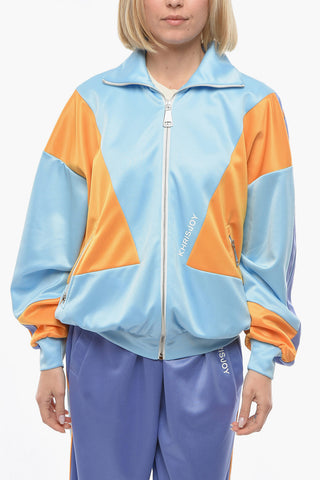 Colorblock-jersey Zip-up Sweatshirt
