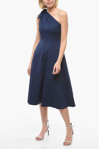 Vestito Monospalla in Tessuto Twill Elasticizzato