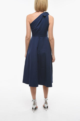 Vestito Monospalla in Tessuto Twill Elasticizzato