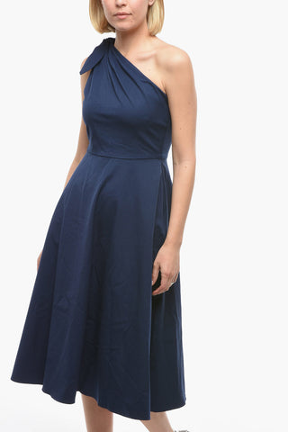 Vestito Monospalla in Tessuto Twill Elasticizzato