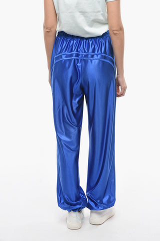 Tech-satin Joggers with Ankle Drawstrings