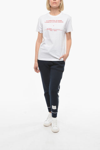 Crew-neck TOUR T-shirt with Contrasting Lettering