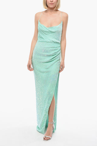Sequined KATYA Maxi Dress with Side Split-Hem