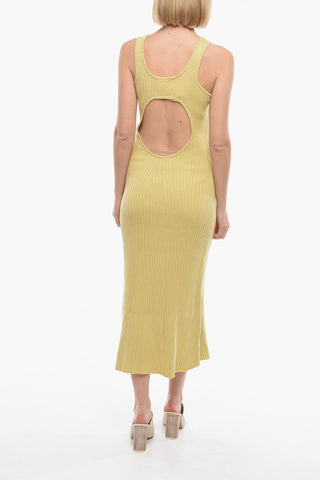 Ribbed Bodycon SIMENS Dress with Maxi Cut-Out Detail on the Back 