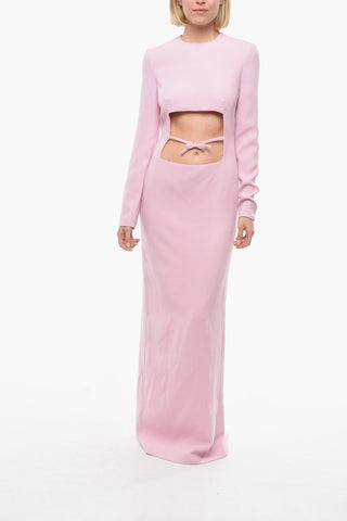 Maxi Dress Attillato con Dettaglio Cut-Out e Spacco Sul Retro
