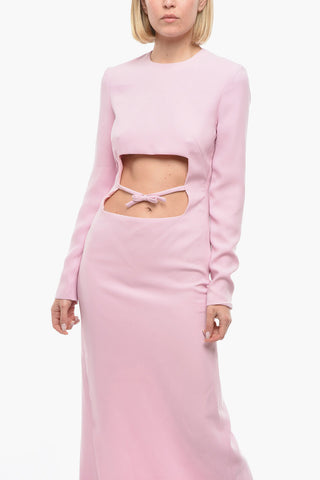 Maxi Dress Attillato con Dettaglio Cut-Out e Spacco Sul Retro