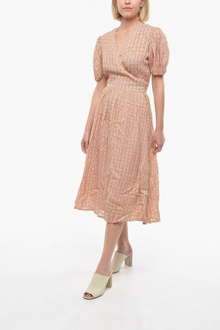 All Over Love Printed ANTON Wrap Dress with Flared Hem