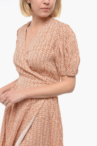 All Over Love Printed ANTON Wrap Dress with Flared Hem