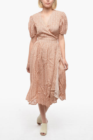 All Over Love Printed ANTON Wrap Dress with Flared Hem