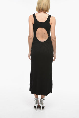 Maxi Dress SIMENS Attillato a Costine con Dettaglio Cut-Out Dietro