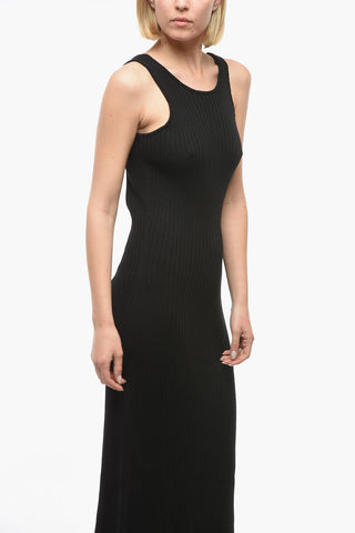 Maxi Dress SIMENS Attillato a Costine con Dettaglio Cut-Out Dietro