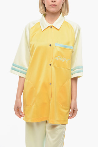 Colorblock BOWLING Short-sleeved Shirt with Logo Print
