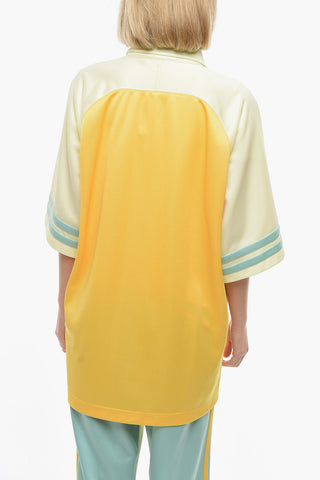 Colorblock BOWLING Short-sleeved Shirt with Logo Print