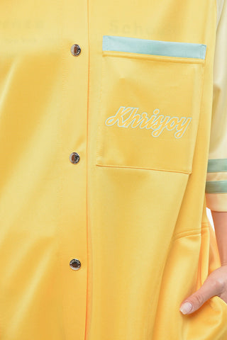 Colorblock BOWLING Short-sleeved Shirt with Logo Print