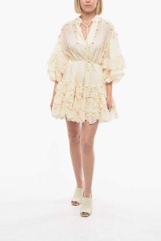 Tiered LYRE Dress with Sangallo Trimmings