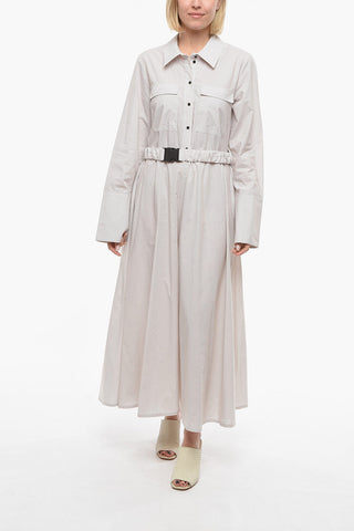 Awning Striped KELLY Maxi A-Line ShirtDress with Removable Belt