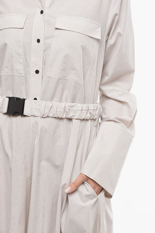 Awning Striped KELLY Maxi A-Line ShirtDress with Removable Belt