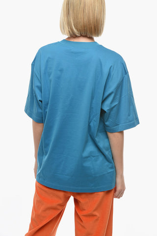 Crewneck T-shirt with Lettering Logo Print
