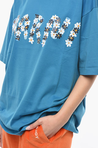 Crewneck T-shirt with Lettering Logo Print