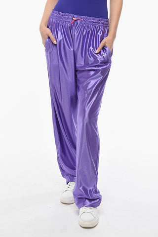 Tech-satin Joggers with Ankle Drawstrings