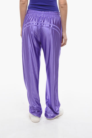 Tech-satin Joggers with Ankle Drawstrings