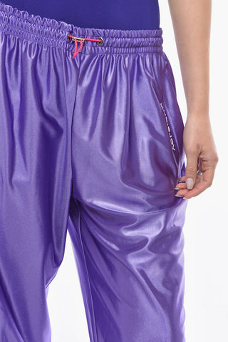 Tech-satin Joggers with Ankle Drawstrings
