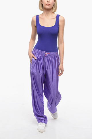 Tech-satin Joggers with Ankle Drawstrings