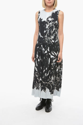 Floral Patterned MAROCAINE Satin Maxidress