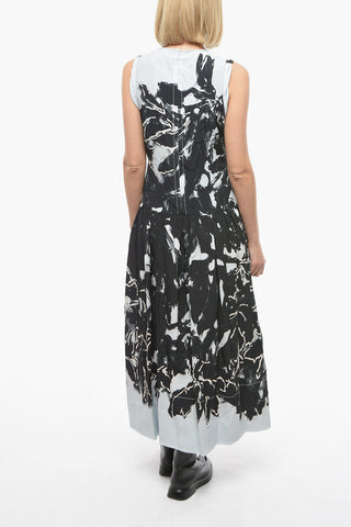 Floral Patterned MAROCAINE Satin Maxidress