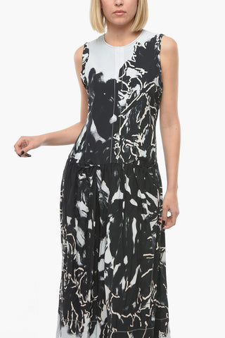 Floral Patterned MAROCAINE Satin Maxidress
