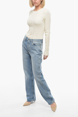 Jeans a Vita Alta 60S FADE in Lavaggio Chiaro