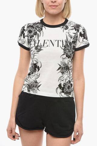 Logoed T-shirt with Floral Print