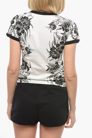 Logoed T-shirt with Floral Print
