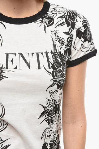 Logoed T-shirt with Floral Print