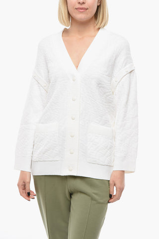 Snap Button Knitted Cardigan with Removable Sleeves