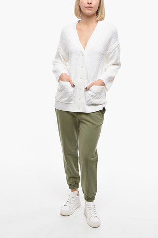 Snap Button Knitted Cardigan with Removable Sleeves