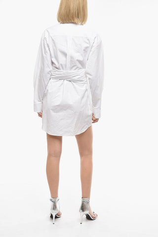 Draped Mini Shirt Dress