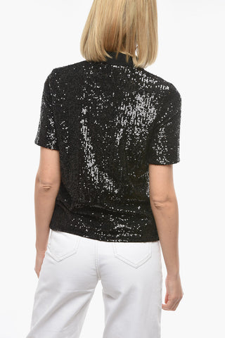 Jewel Polo and Buttons Sequined Polo