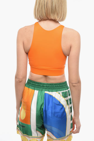 Top Crop Active con Logo Stampato