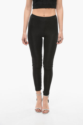 LILIES Pantaloni AMBER in Jersey Lamé Effetto Scintillante con Skinny Fit