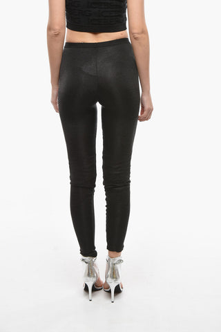 LILIES Pantaloni AMBER in Jersey Lamé Effetto Scintillante con Skinny Fit